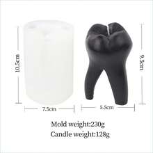 仿真大号牙齿蜡烛模具 创意石膏树脂环氧硅胶模具 适用于DIY工艺品家居汽车摆件 - 白色 - 查看 9