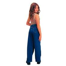 Calça Jeans Menina Wide Leg Infantil Pantalona Premium - Lavagem escura - Visão 2