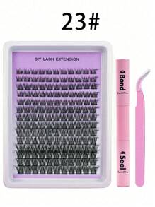 30/40/50/60/80/100D 8-16 mm D Curl Kit de extensión de pestañas con unión de pestañas y pegamento de sellado, grupos de pestañas, herramientas de maquillaje, kit de extensión de pestañas DIY para pegar pestañas,pestañas pestans extensiones de pestañas