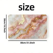 Super Absorbent Diatomite Bath Mat, Anti-Slip, Quick-Drying Carpet 1pc - Pink Marble, Super Absorbent Diatomaceous Earth Bath Mat - Non-Slip, Quick-Drying Rug, Suitable For Bathroom, Kitchen, And Living Room, A Personal Care Essential. - Black - View 2