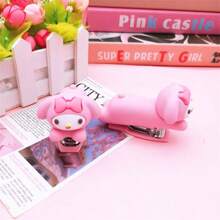 Sanrio Cute Sanrio Silicone Hello KittyKuromi Melody Jade Guigou Stapler Mini Portable Stapler, Student, Office,Send A Box Of Nails School Supplies,Back To School