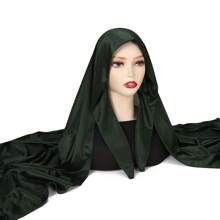 1 Stück Frauen Abaya Accessoires einfarbiger praktischer Schleife-Fixierung rutschfester Chiffon Hidschāb Kopftuch