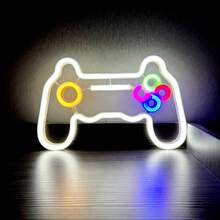 1pc Game Controller Neon Light Sign, Battery Or USB Powered, Alien, Star, Thunder, Lightning Flame Neon LED Decorative Light For Gamer Room Decor, Live Streaming, Party, Home, Wall Decor, Christmas