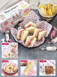 50 piezas de hojas de papel encerado premium impermeables, ideales para picnics de comida, envoltorios a prueba de grasa para pan, sándwiches, hamburguesas, papas fritas, herramientas de papel antiadherente para hornear, perfecto para boda, fiesta, utensilios de cocina (color y estilo al azar) - Rosa - Ver 10