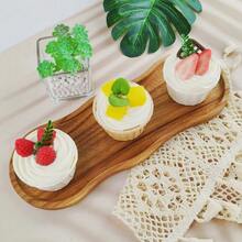 Wooden Serving Tray, Wooden Platter Suitable For Snacks, Dinner, Afternoon Tea And Sushi - Useful For Desserts, Cheese, Bread, Fruits, Kitchen Countertop Decor And Dining - Coffee Brown - View 5