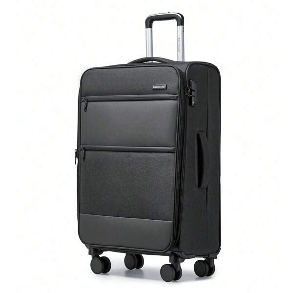 British Traveller Lightweight Soft Case Luggage 20"/24"/28" & 3-Piece Set – Expandable Suitcase With Spinner Wheels, TSA Lock, Cabin Size Carry-On & Check-In Travel Bag For Business Trips, Holidays & Weekend Getaways – Unisex