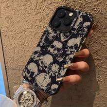 Skull Mobile Phone Case, Designed With Grunge Art And Edgy Aesthetics, Suitable For IPhone 16, 15, 14, 13, 12 And 11 Pro Models, Made Of TPU Material, And Provides Shockproof Protection. Per