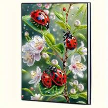1 Set 7-Star Ladybug & Floral Diamond Painting Notebook Cover Kit, Insect Floral Theme, [Multiple Patterns Available], 5D Asymmetrical Shaped Diamond Painting Diary Notebook, Embroidery Sketchbook, Ideal For Handicraft Lovers, Soft Leather Cover, Art Sketch Notebook For Learning And Office, Suitable For Birthday And Holiday Gifts - Multicolor - View 9