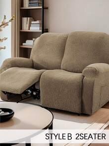 1/2/3seater Velvet Recliner Sofa Cover For Living Room Reclining Chair Couch Cover Washable Furniture Protector Elastic Bottom For Kids And Pets Slipcovers - Khaki - View 11