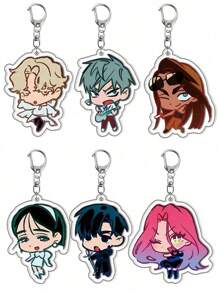 Anime Alien Stage Keychain Luka Ivan Till Mizi Hyuna Sua Key Chain Game Accessories Backpack Pendant Prop Jewelry Gift