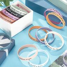 10件/30件 励志信念 开学礼物 硅胶手环 清新马卡龙色 学生课堂奖励 硅胶腕带