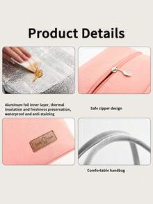 1pc Personalized Name Letter Theme Insulated Lunch Bag, Linen Blend Material, Ideal Gift For Back To School, Anniversary, Birthday Party And Special Occasions,Delicate Romance,Home & Living,Haunt Your Home,Souvenirs,Elegant Living - Multicolor - View 9