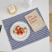 1pc/6pcs Korean Plaid Placemats, Versatile & Minimalist, Suitable For Photo Background, Tableware Decoration