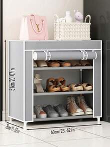 1pc Multi-Layer Shoe Rack, Large Capacity Dustproof Shoe Storage Organizer, Space-Saving Shoe Shelf, Stackable & Durable Shoe Stand For Entryway, Closet, Hallway, Bedroom, Dorm, Home - Multicolor - View 5