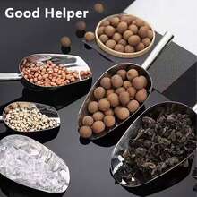 1 pieza Cuchara de metal para hielo, cuchara de hielo de cocina, adecuada para máquina de hielo, bar, fiesta, boda, comida para mascotas, color plateado de acero inoxidable, empaque aleatorio - Multicolor - Ver 2