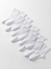 4 Pairs White Striped Ankle Socks, All-Match Simple Design For Everyday Wear, Breathable & Moisture-Wicking
