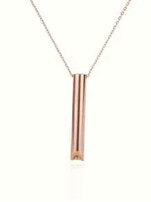 1pc/4pcs Geometric Tube Pendant Necklace, Breathing Necklace, Mindfulness Tool For Deep Breathing, Gift For Men & Women