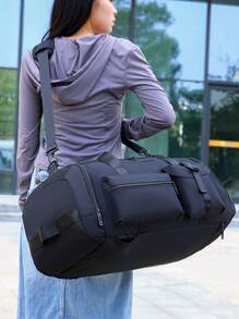 Dry And Wet Separation, Independent Shoe Compartment, Multiple Carrying Methods, Large Capacity Sports Luggage Bag, Multi-Compartment Design, High-Density Fabric, Available In Black/Gray/Blue, Suitable For Outdoor Light Travel/Yoga Fitness Swimming/Basketball Football Tennis Skiing/Unisex