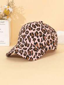 1 Pc Women Fashion Leopard Print Cute Decorative Baseball Cap, Multicolor, Suitable For All Seasons