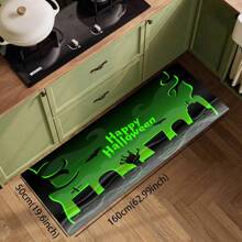 1/2 Piezas Felpudo de Halloween, con respaldo de goma, decoración de entrada de Halloween, decoración para interiores y exteriores, alfombra de cocina, alfombra de drenaje de poliéster, para cocina, sala de estar, entrada, balcón, decoración del hogar, resistente a las manchas, cafetería, bar, fiesta, regalo festivo, dormitorio, decoración del baño