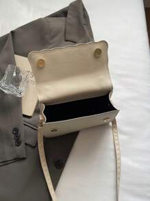 Bolso cuadrado cruzado de hombro de gran capacidad, unicolor, de estilo minimalista y moderno para mujer