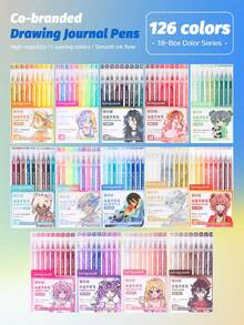 99-162 pièces Stylos-gel de grande capacité colorés de marque co-designés, 99-162 couleurs Stylos de marqueur colorés pour étudiants, Surligneurs, Stylos de peinture de graffiti empilables, 9 couleurs Ensemble de stylos colorés pour les étudiants, Fournitures de papeterie, Fournitures scolaires essentielles pour la rentrée - Multicolore - Voir 14