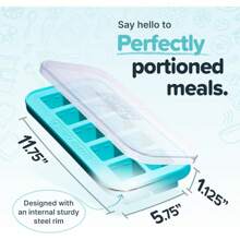 Local Delivery-2 Tbsp. Silicone Freezer Molds - Perfect For Storing Garlic, Herbs, Ginger, Pesto, Tomato Paste, Lemon Juice, Purees And More - Silicone Baby Food Freezer Tray - Aqua – 2-Pack