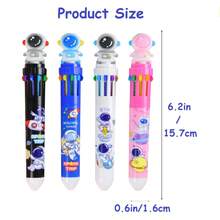 ​10-Color Changing Pen For School - 0.5mm Ultra Fine Astronaut Design, Quick Switch Inks For Highlighting, Doodles, Study Notes (2 Pack)​​ - Màu xanh lam - Xem 3