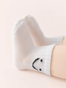 10 pares de calcetines de tripulación para niños, calcetines faciales para bebés al azar, calcetines lindos para chicos, medias Elastic coloridas, zapatos de piso para niñas y niños