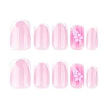Uñas postizas de punta francesa para primavera y verano - Uñas acrílicas falsas con diseño de flor amarilla para mujer, cortas con forma de almendra, 24 piezas, para picnic al aire libre, boda o fiesta, con pegamento reutilizable