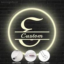 可定制发光霓虹灯，采用“26 个字母”设计，USB 供电 LED 氛围灯，专为节日量身定制 - 适用于卧室和客厅装饰，发出暖光，适用于各种霓虹灯用途 - 暖白色 - 查看 7