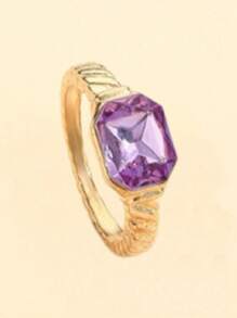 5 piezas, Minimalista, Anillos decorados con diamantes de imitación en forma de rombo y gota de agua, adecuados para mujeres, accesorios para fiestas, regalos especiales para familiares y amigos