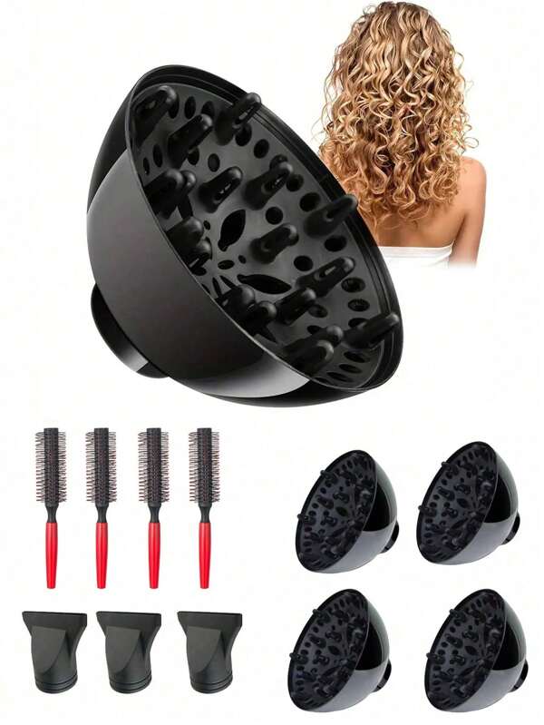 Universele föhn diffuserkop, herbruikbare haarstyling diffuserkop, golvend haar, speciale diffuser, windmondstuk, krulkamset