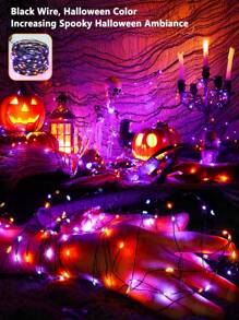 2 pièces/1 pièce Lumière solaire multicolore orange violet 39 pieds 120 LED/78 pieds 240 LED Décoration solaire d'Halloween Lampe extérieure Lumière violette orange Guirlande lumineuse en fil de cuivre, 8 modes clignotants à changer à volonté, Lumière solaire orange violet, Convient pour l'extérieur, le jardin, le balcon, les fêtes DIY, Halloween, la décoration de vacances Guirlande lumineuse en fil de cuivre de fée solaire (ligne noire) Décoration d'Halloween Décoration de la maison Décoration de fête Décoration d'Halloween Décoration de chambre Décoration de jardin d'Halloween pour cadeau de fée