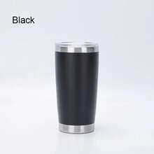 Simple Double-Layer Stainless Steel Insulated Cup Solid Color Double-Layer Vacuum Car Cup Practical Water Cup - 紅色 - 查看 5
