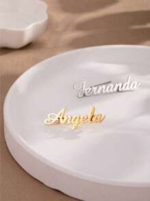 1 szt. spersonalizowana broszka z imieniem, spersonalizowana szpilka ze stali nierdzewnej z etykietą, odpowiednia do stylu biznesowego, pasuje na prezent dla druhny, urodziny, Boże Narodzenie, Dzień Ojca i dziewczynę, trwała, grawerowana, nierdzewna, kolorowa, słodka, urocza, zabawna, kawaii, Y2K, stylowa, unisex, swobodna, niestandardowa, spersonalizowana, wyjątkowa, spersonalizowana, idealne prezenty dla niego, idealne prezenty dla niej, jej, chłopaka, dziewczyny, rodziny, przyjaciół