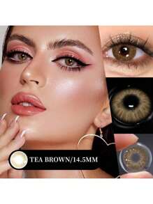 1 Pair Colored Contact Lenses For Eyes, Cute Blue Lenses, Cosmetic Makeup, Soft Green And Gray Beauty Contact Lenses, Annual Disposable Contact Lenses, 14.2mm
