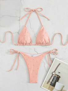 Neuer Stil Damen Bikini Badeanzug Set mit Strass Verzierung