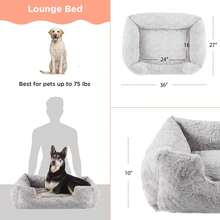 Best Friends By Sheri Lounge Bed Calming Faux Fur Dog Bed, Gray, Large, 36 X 27