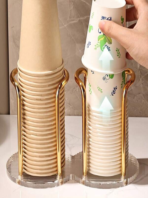 1pc Minimalist Space-Saving Disposable Cup Holder, Cup Dispenser For Home And Office, Drip Cup Rack For Kitchen Countertop