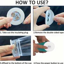 Self-Adhesive Bottle Lights, Each Set Comes With 4 SMD LEDs - Stick Onto Bottle Bottom For Bottle Illumination - 7 Lighting Functions - Highlight For Any Party - Multicolor - View 6