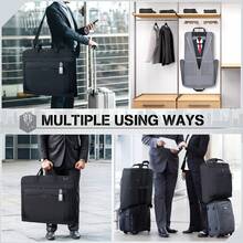 Garment Bags For Travel Carry On Garment Bag For Hanging Clothes, Suit Bag For Business Trips With Shoes Bag & Shoulder Strap, Waterproof Foldable Suit Luggage Bag For Men Women - 黑色 - 查看 8