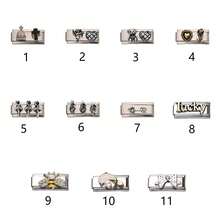 1 件复古风格不锈钢手链组件，配有丘比特、心形、熊、玫瑰、蝴蝶结配件，DIY 制作手链首饰，可自由搭配不同风格 - 長方 - 查看 2