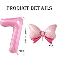 40 Inch Number 0-9 Balloon With Bow Pink Happy Birthday Jumbo Number Balloon For Daughter Birthday Decorations Party Supplies - Multicolor - View 18