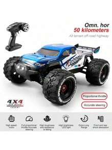 4DRC H3 Coche RC 1:16 a 70KM/H o 50KM/H 4x4 con luces LED Control Remoto, Coche teledirigido Monster Truck Drift de Alta Velocidad para Niños|H5 Coche RC de Alta Velocidad Profesional 4x4 control remoto todoterreno para adultos con neumáticos grandes, juguete para niños, regalo de Navidad con caja
