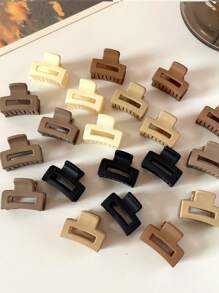 20 piezas/10 piezas/5 piezas Set de Pinzas de Flequillo Mini, Pinzas para el Cabello de Estilo Minimalista Princesa de Color Café Mate, Accesorios para el Cabello con Diseños Surtidos, Pinzas de Garra de Otoño de Moda de Invierno para Atuendos de Vacaciones para Mujer