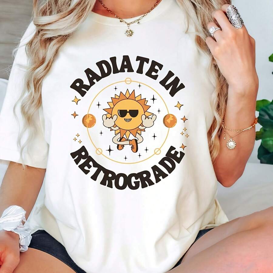 Radiate In Retrograde T Shirt, Retro Astrology Sun , Coic Energy Shirt For Zodiac Lovers, Celestial Groovy Vibes , Mystic Moon220G Heavyweight 100% Cotton T-Shirt . This Offers A Structured Fit, Soft Feel, And Long-Lasting Wear. Perfect For Casual Styletops For Wo Vintage Clothes Wo Clothes Wo Vintage Wo Tops Mujer Cute Tops Wo Cotton Wo Clog Halloween Camisas Summer Clothes Wo Casual Punk Western Tops Wo Fourth Of July Outfit Kpop Cowboy Outfits For Wo Ry Ropa 100% Cotton Y7k Ing Cute Gothic Wo Clothes Black And White Top Vintage Tops Cloth For Wo White Goth Inawly Retro Clothes For Wo Korean Fashion Wo Camisas Para Mujer - White - View 1