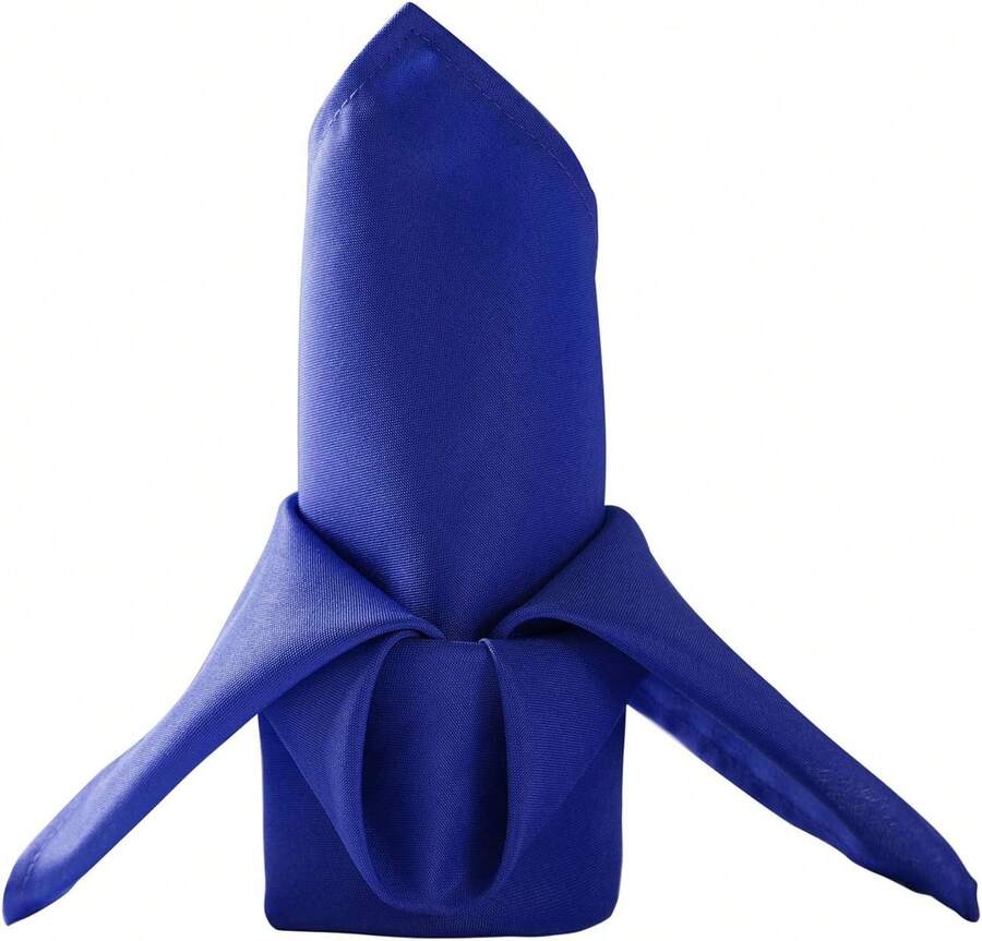 50 servilletas de tela de poliéster de 20 x 20 pulgadas de color azul real, lavables, con bordes dobladillados, para restaurantes/bodas/hoteles (50, Azul Real) - azul real - Ver 1