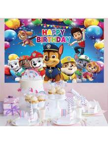 Paw Patrol 1 pieza Patrulla Canina Mantel de mesa de fiesta de cumpleaños, decoración de fondo para fiesta de cumpleaños, telón de fondo para photocall de estudio, 82.7*59.1/59.1*39.4/39.4*29.5 pulgadas