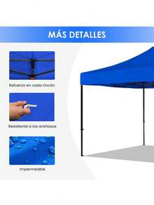 Carpas para jardín 3x3 m repuesto lona toldo impermeable accesorio exterior protección sombra jardín toldo resistente duradero diseño moderno montaje fácil hogar impermeable multiusos fiestas - Azul - Ver 8